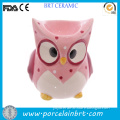 Pink owl naturally unique ceramic Egg Holder